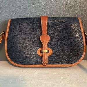 Dooney & Bourke Navy and Tan Crossbody Bag
